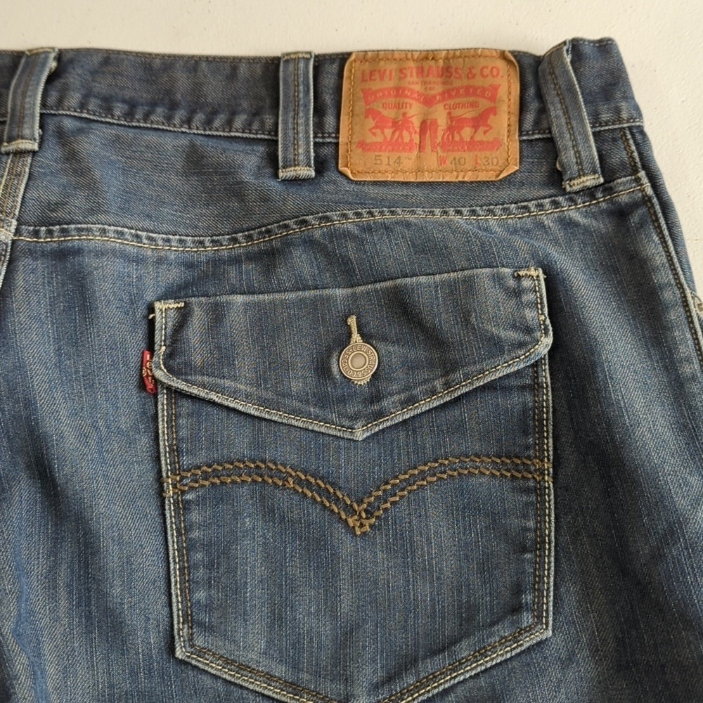 Levi's 514 Relaxed Fit Denim Jeans - Dark Blue 40x30 Amazing!! Cool Look!!